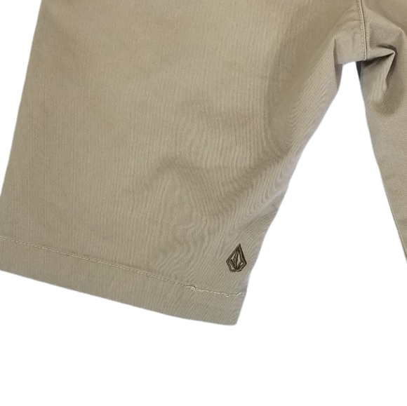 Volcom Mens Frickin Modern Stretch Khaki Tan Chino Shorts Size 28 - Picture 4 of 5